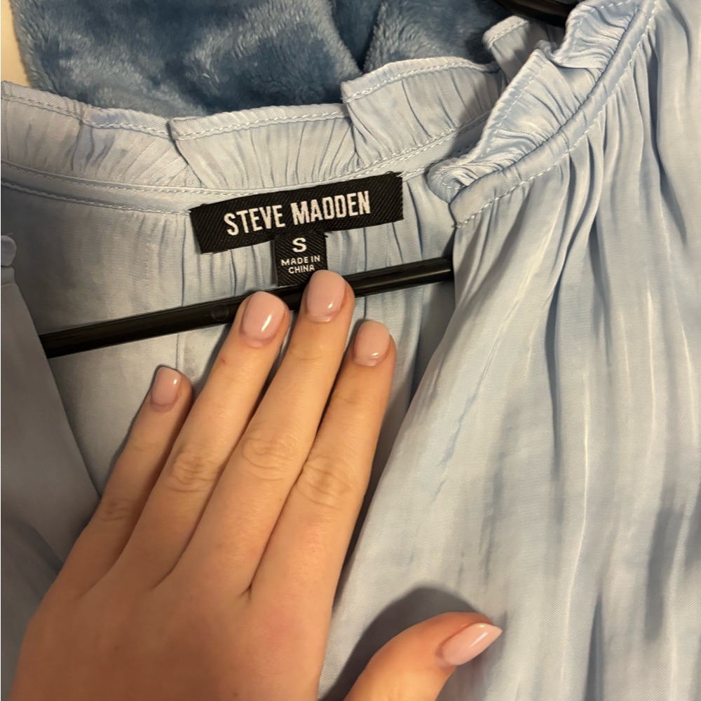 Steve Madden Sky Blue Ruffled Mini Dress - Picture 3 of 3
